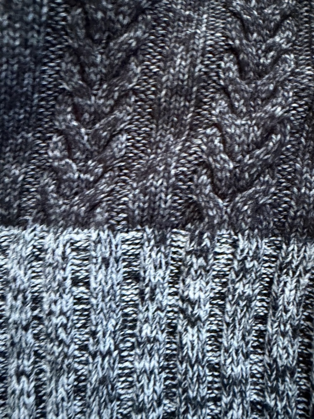 Splendid Charcoal Two-Tone Cable Turtleneck Sweater - Picture 6 of 7